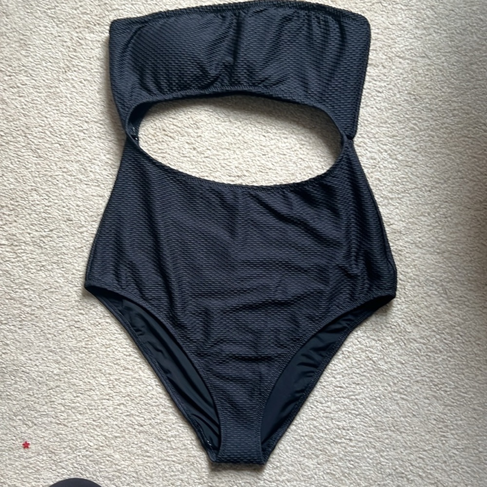 AERIE jacquard cut out strapless one piece Large Long - Picture 4 of 7